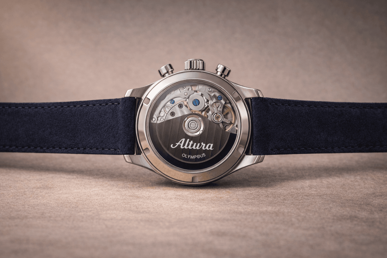 blue ALTURA case back with warm background