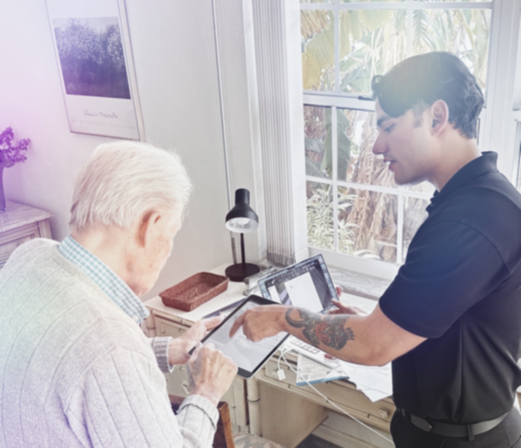 futuristic robot with a grey background