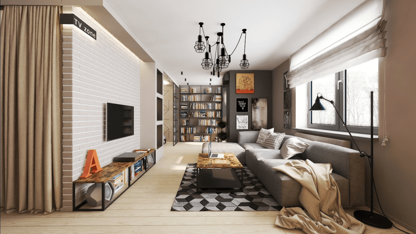 Studio Apartment Zoned Living