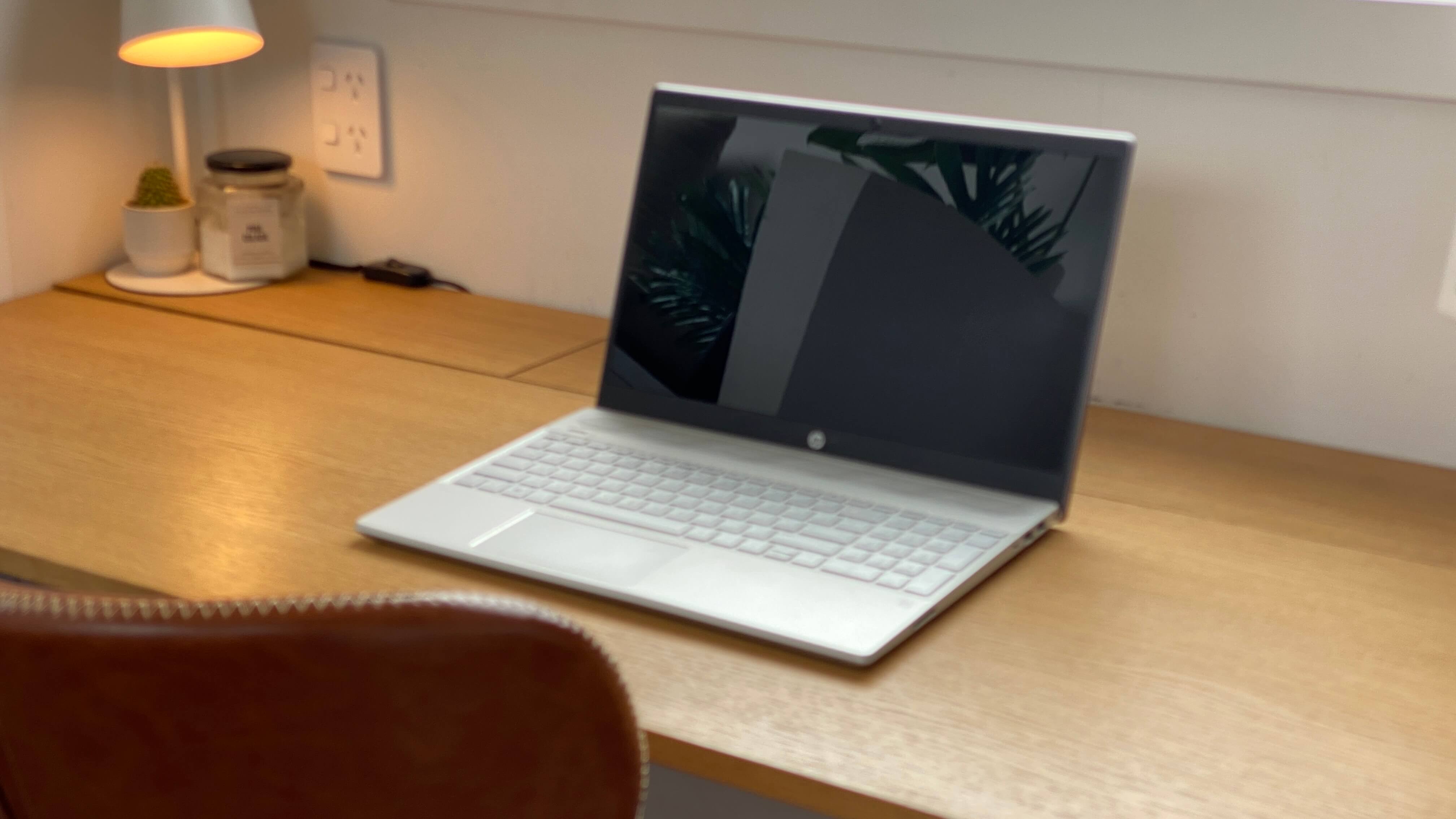 Laptop setup for a tiny office