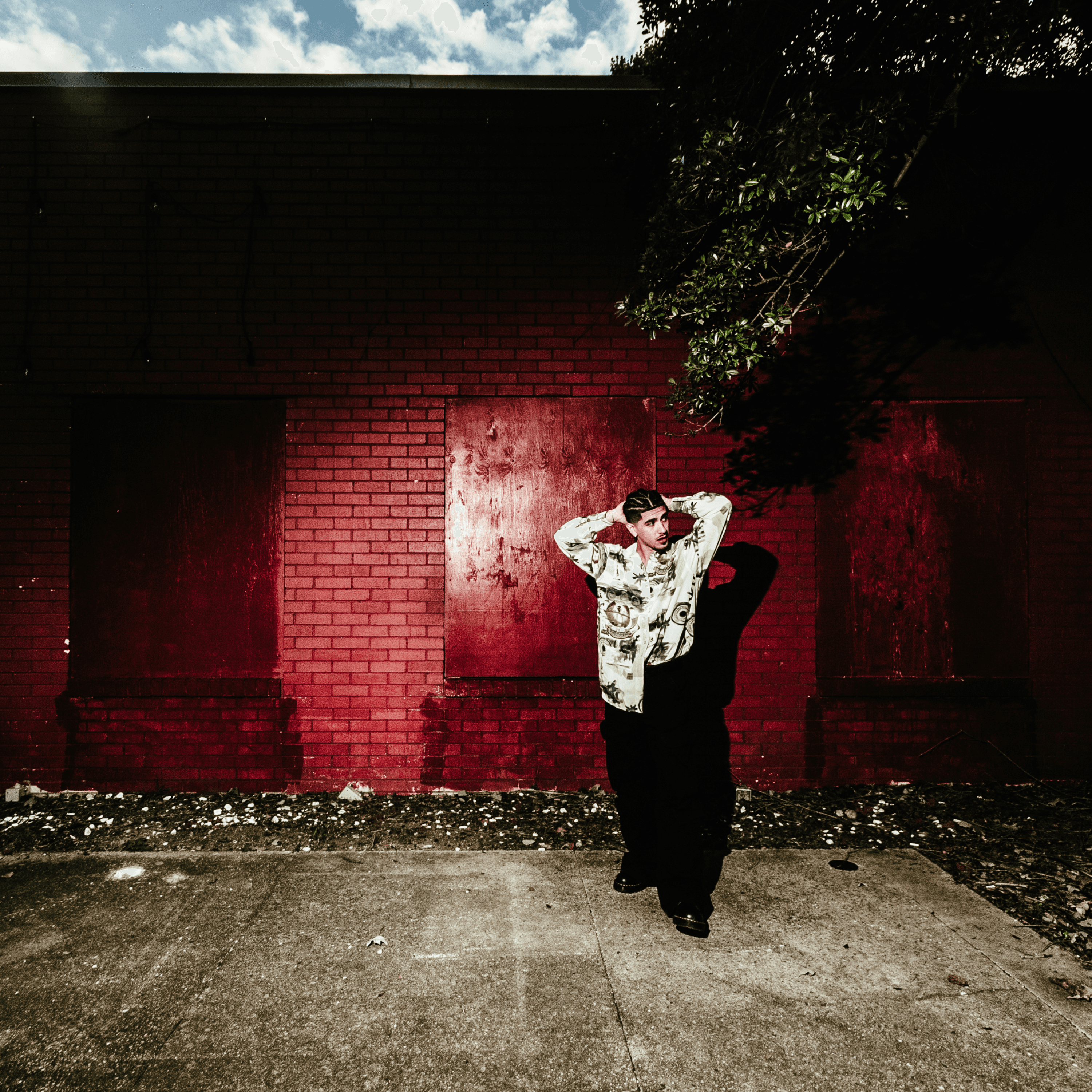 multimedia collage piece on a mirror