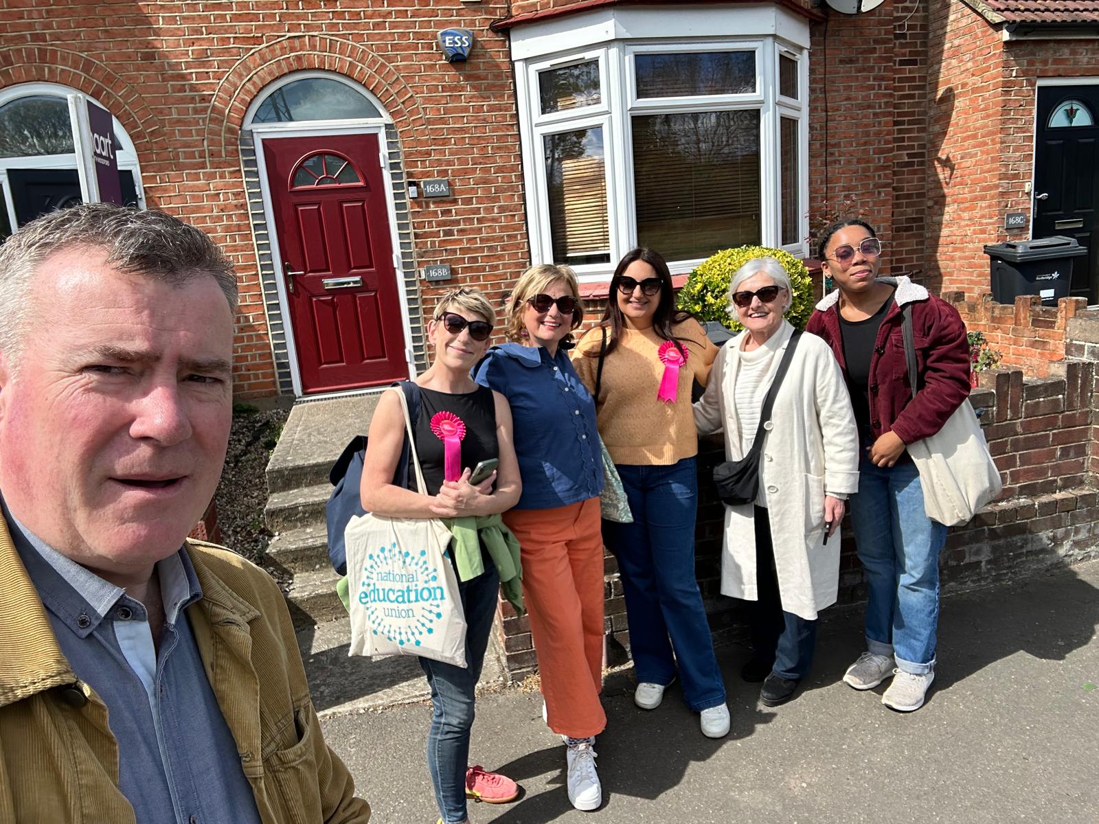 Group of volunteers canvassing