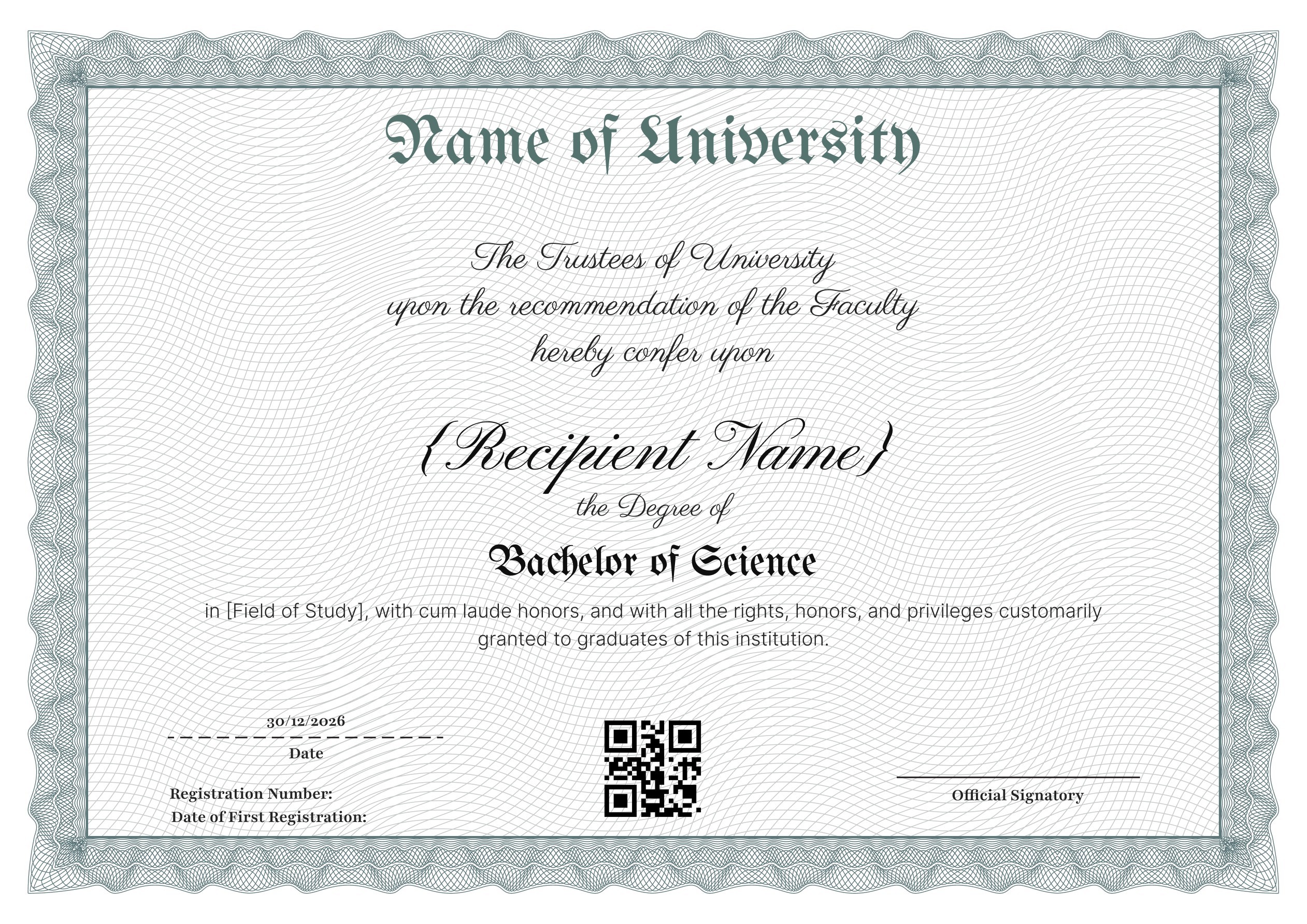 Wauld - Framed Professional Graduation Certificate Template