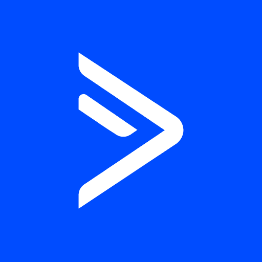 ActiveCampaign logo: A white stylized greater-than symbol on a vibrant blue background