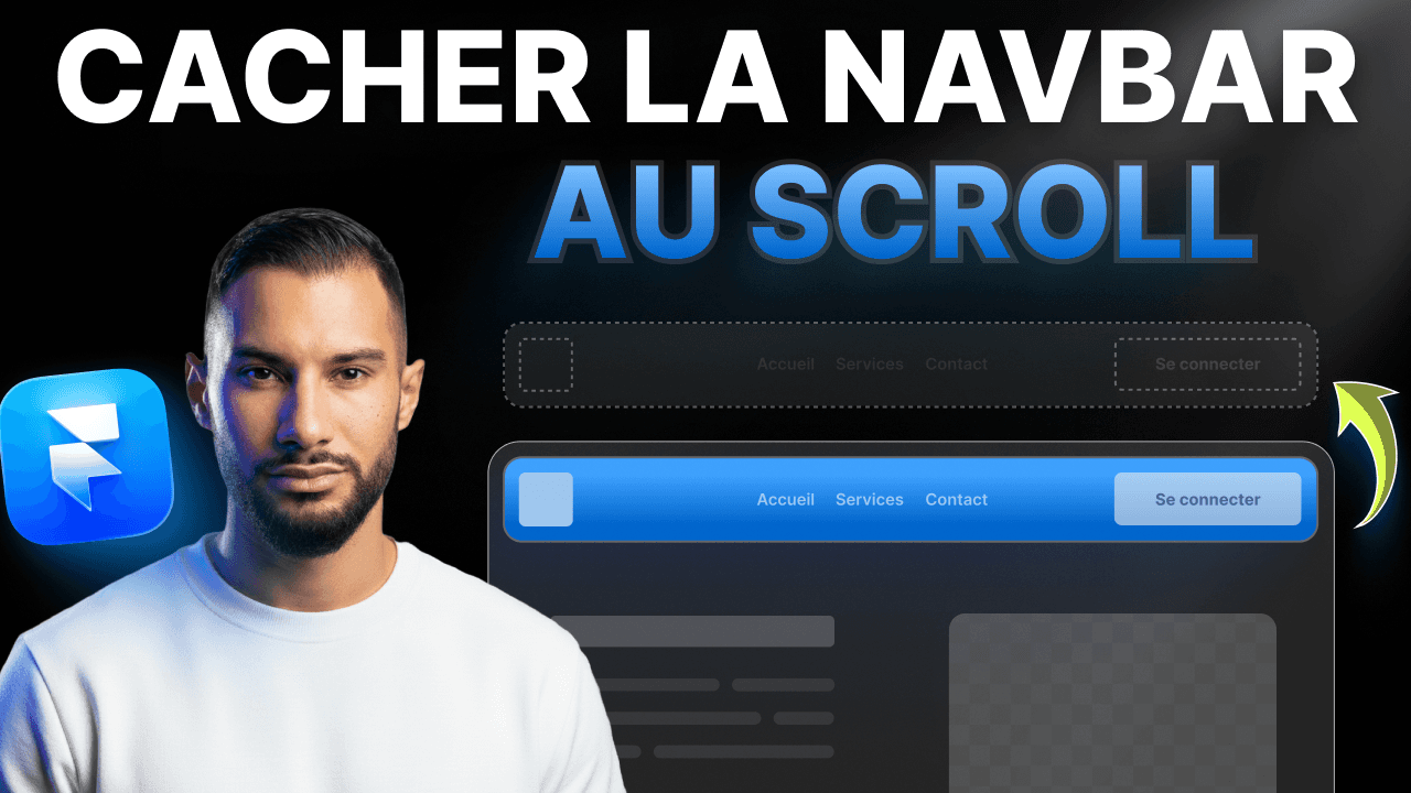Image d'une navbar qui se cache au scroll