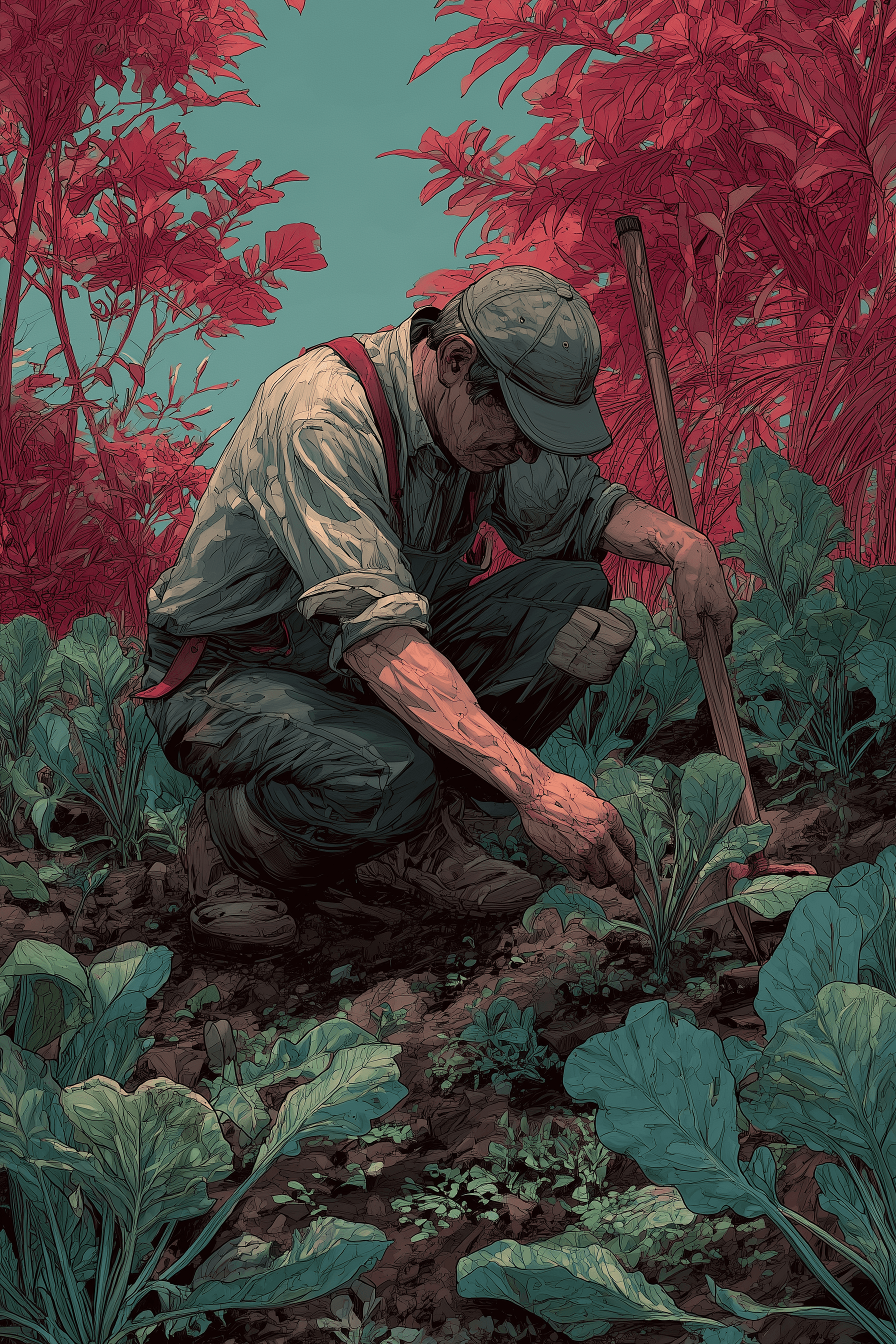 a man planting seeds
