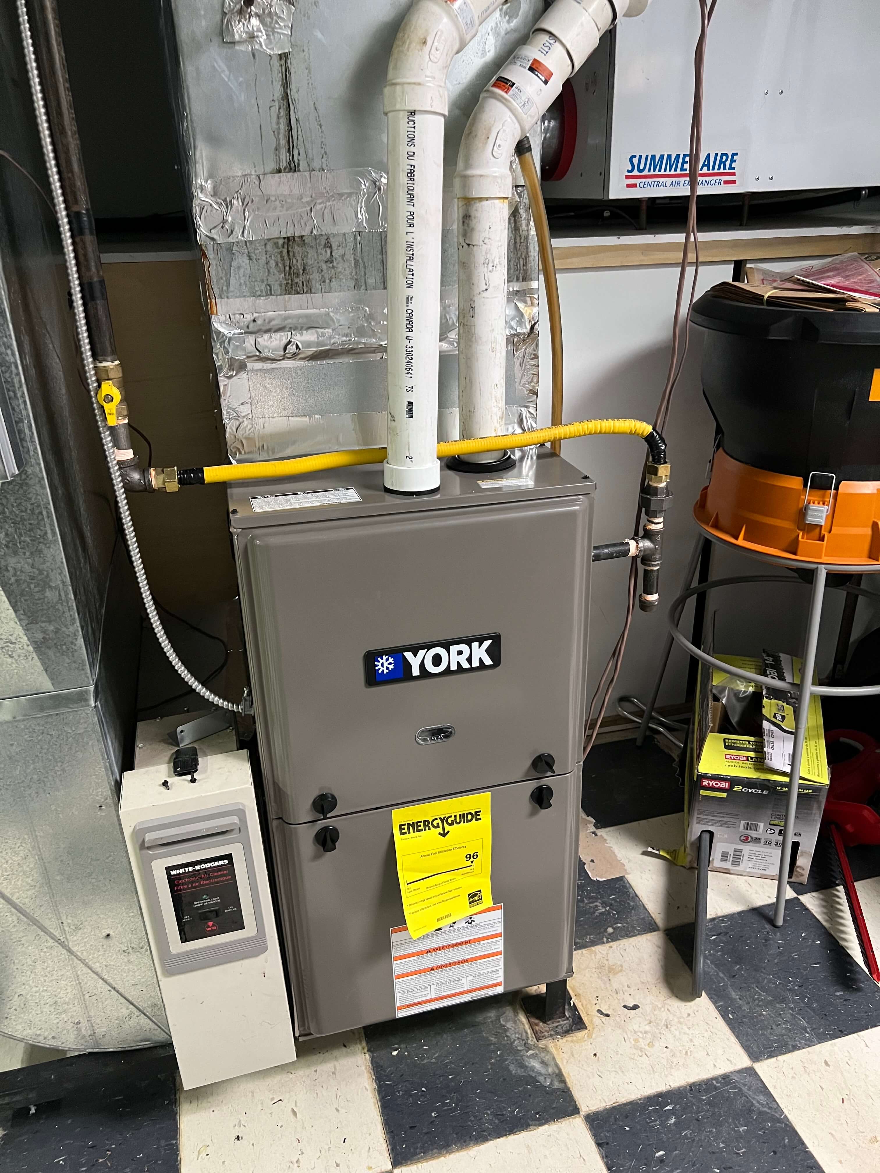 york Furnace after repair inside of a mississauga basement