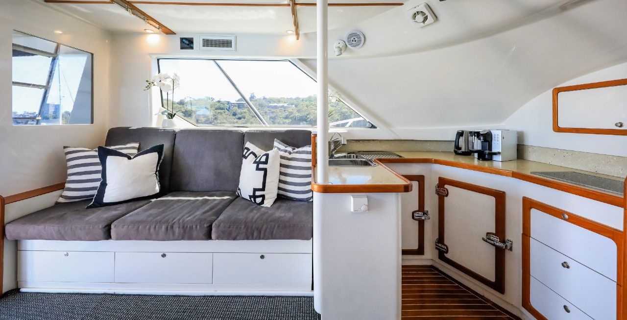 Boat docked in marina