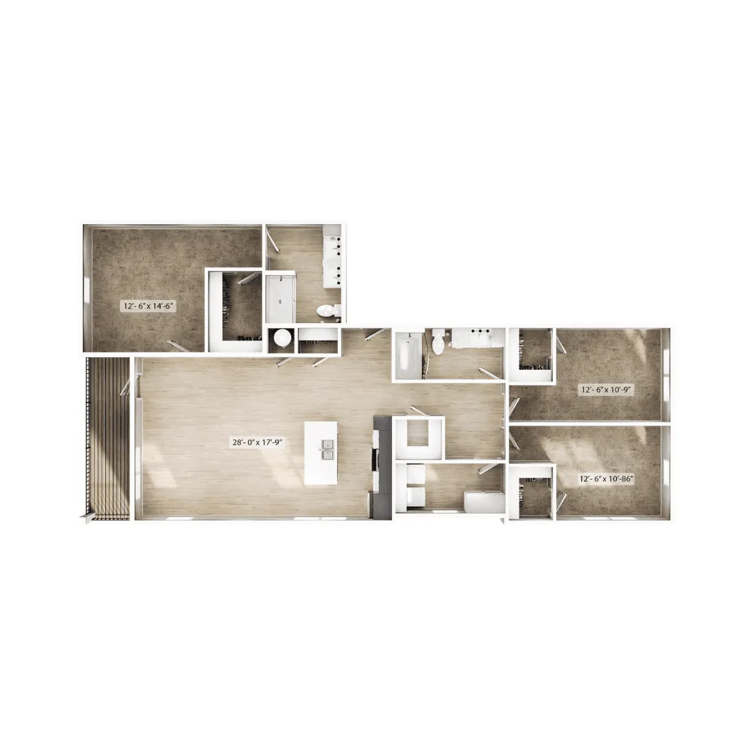 The Meridan Floorplan No Furniture
