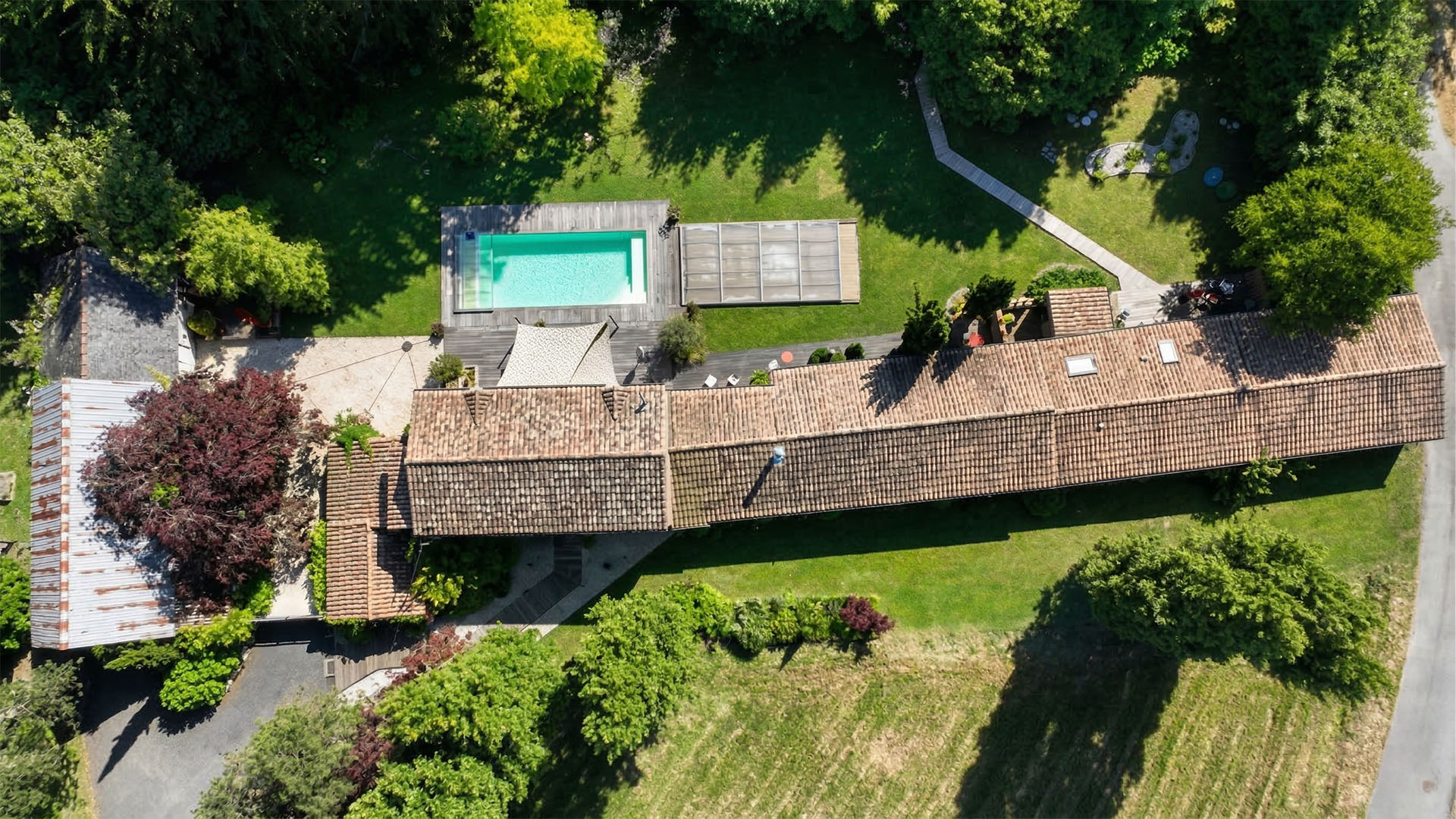 vue aérienne du Clos de la Hourserie