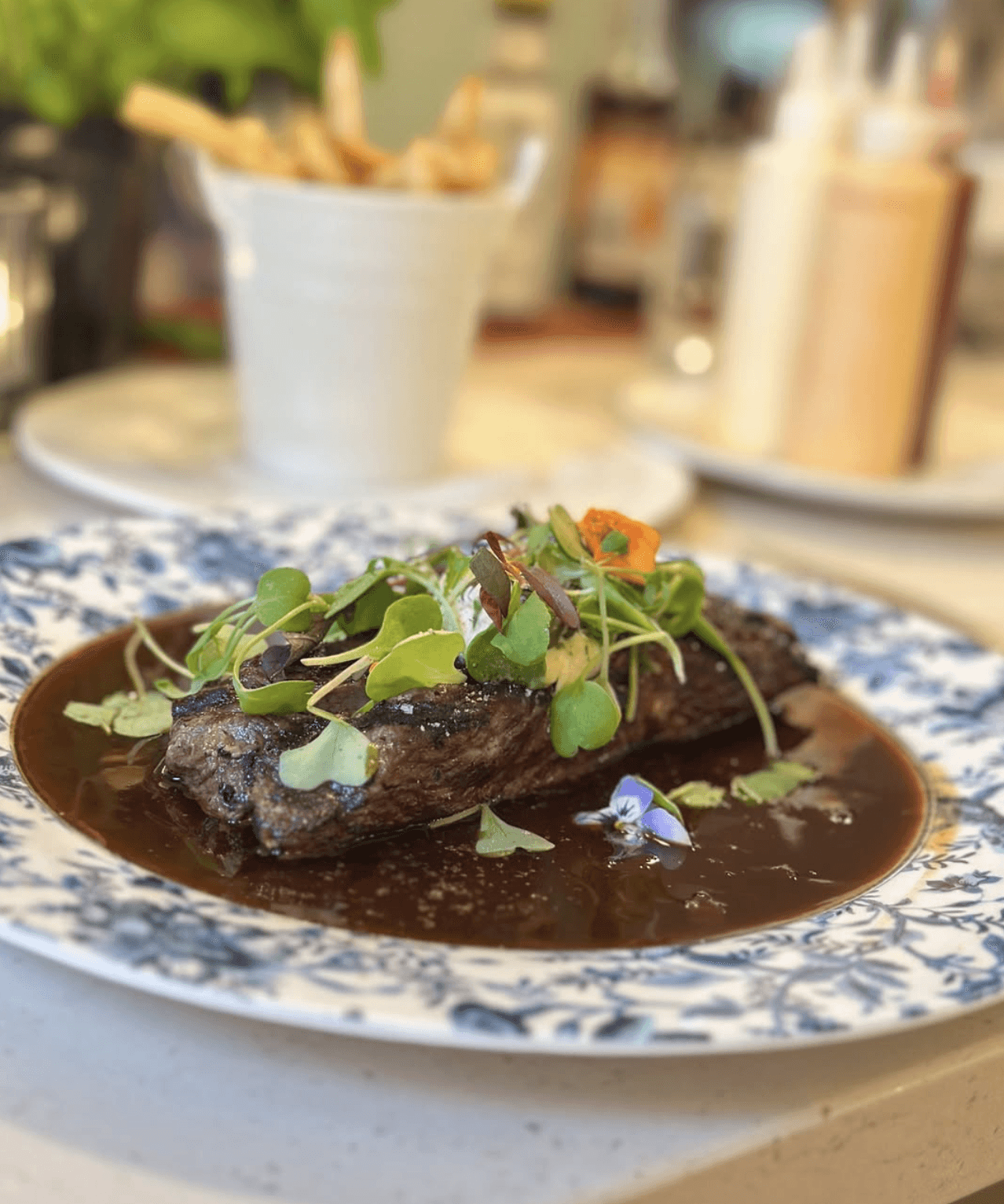 Grilled Sea Bass dish