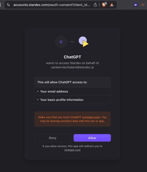 Authorizing ChatGPT to access your ATS