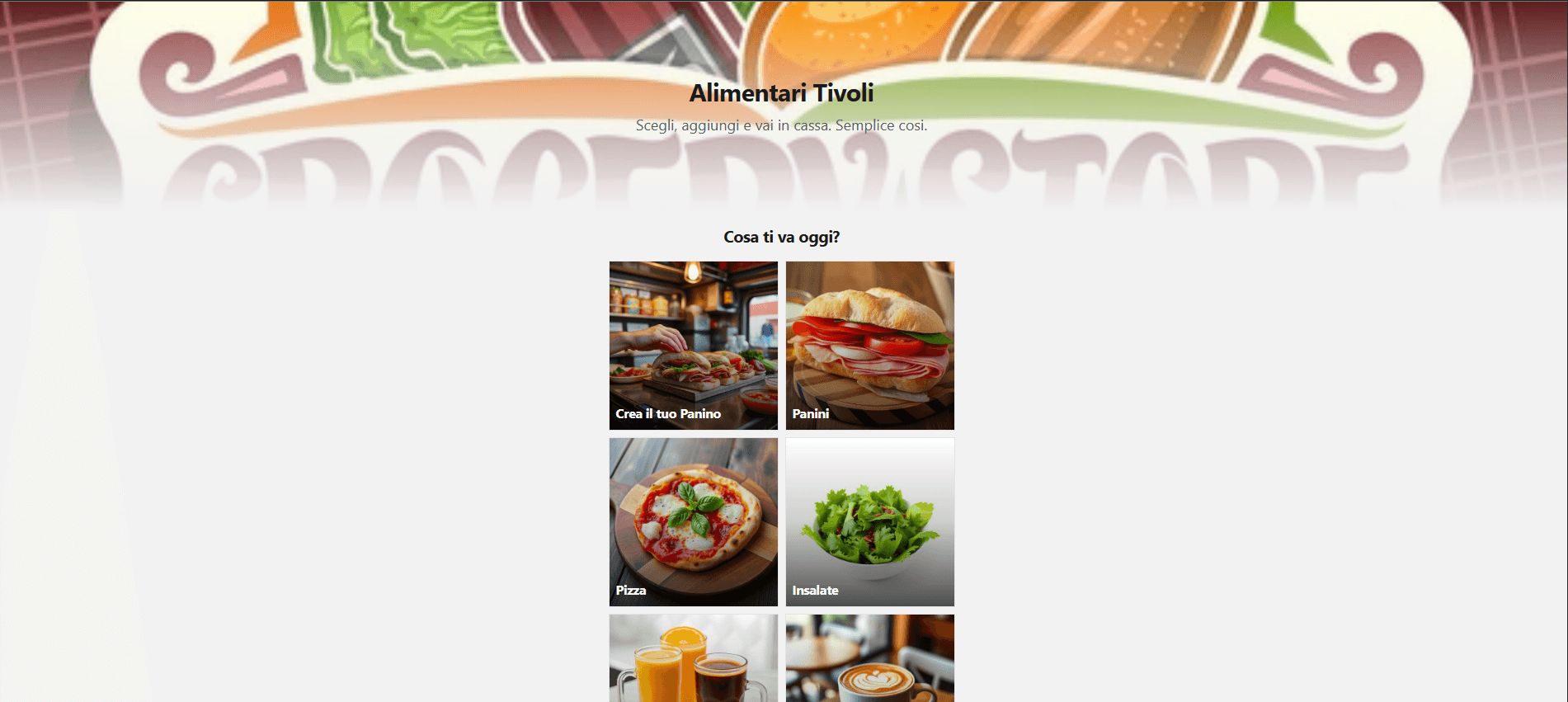 web app creata da green code agency per ordinazioni per ristorazione