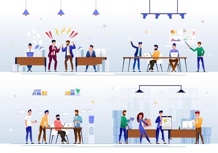 A professional is presenting solutions to fellow team members during a team meeting, demonstrating strong problem-solving skills and effective communication. The atmosphere reflects a collaborative effort to address customer complaints and navigate challenging situations, aiming for positive outcomes and professional growth.