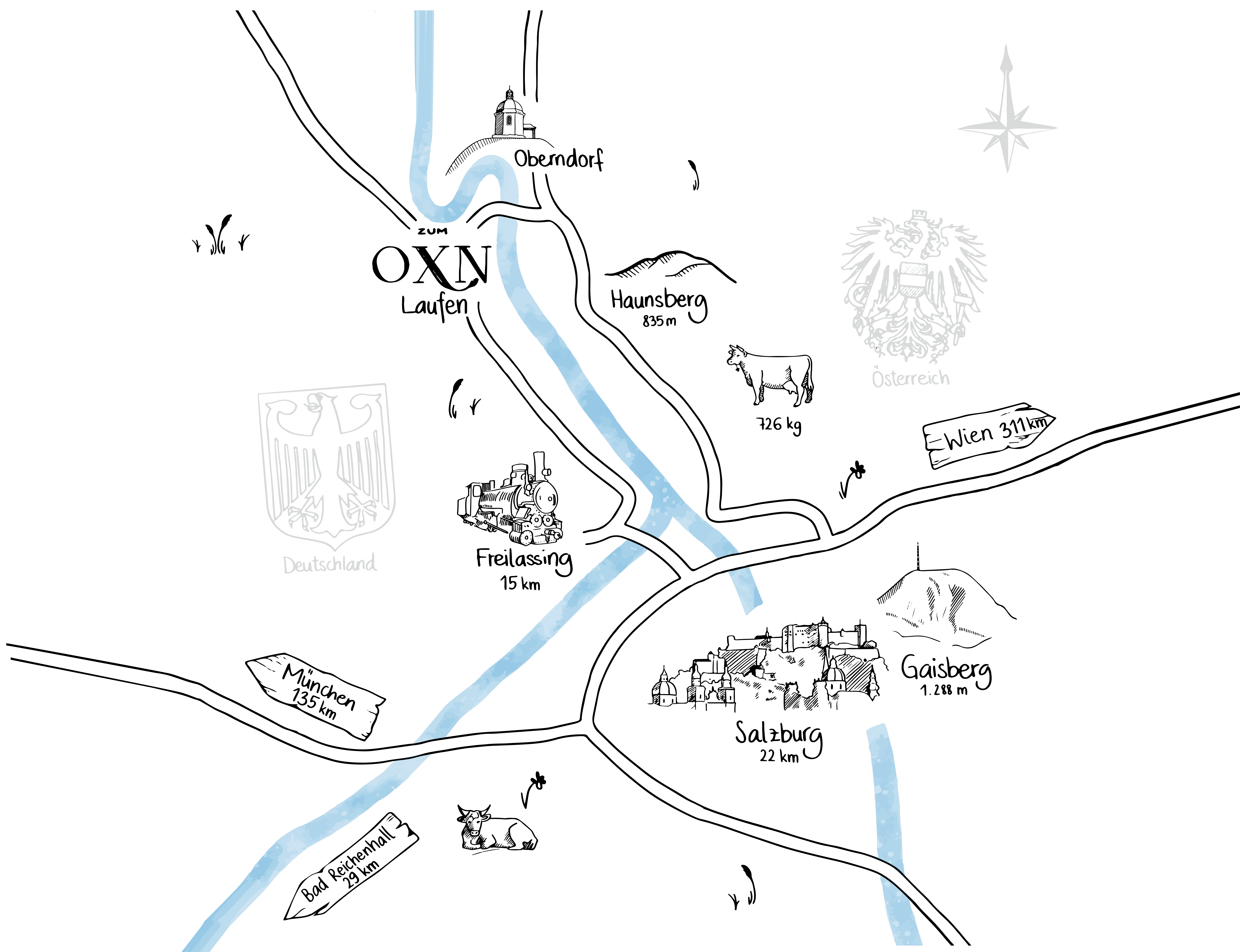 Abstract black and white design with intersecting lines and shapes creating a dynamic visual effect.