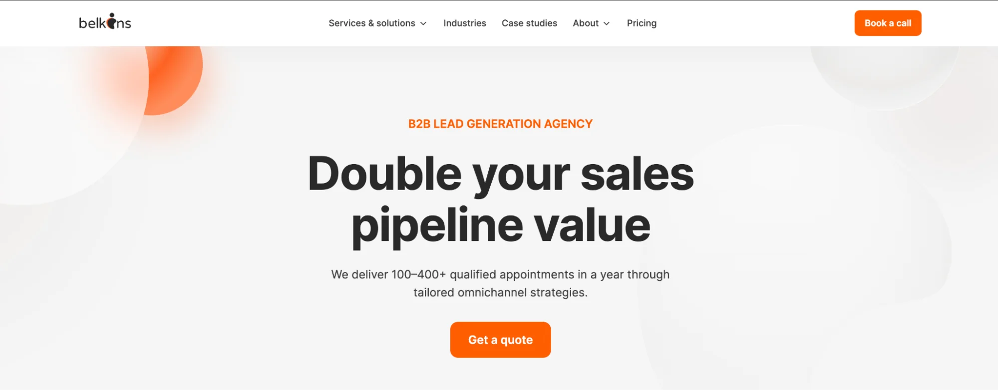 Belkins.io homepage: B2B appointment setting and lead generation agency