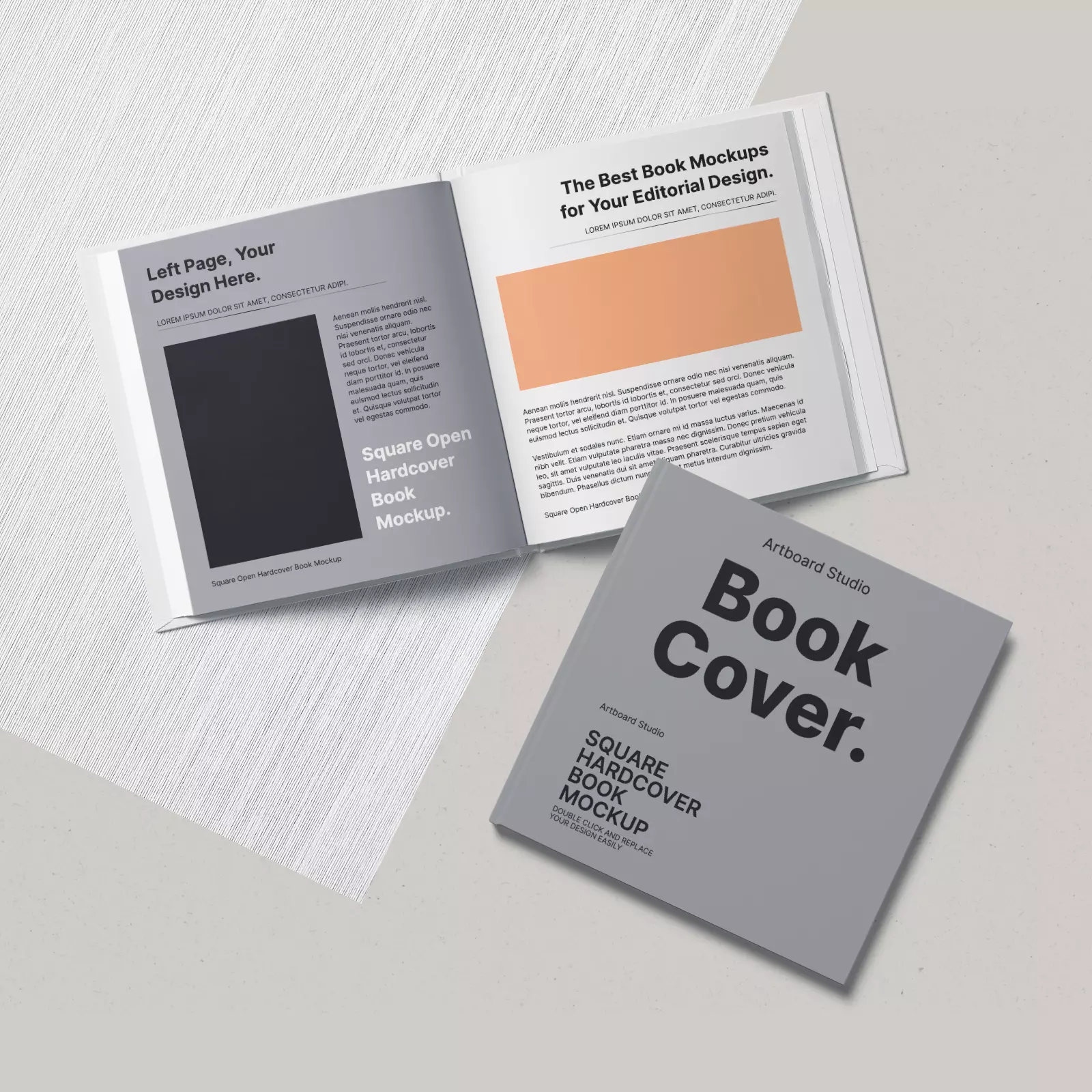 Square Hardcover Book Mockup