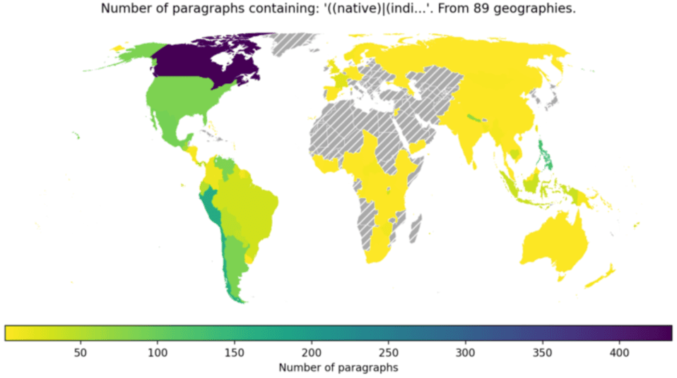 Number of paragraphs containing ‘native’, ‘indigenous’, ‘communities’, ‘people’, ‘groups’ and ‘organisations’