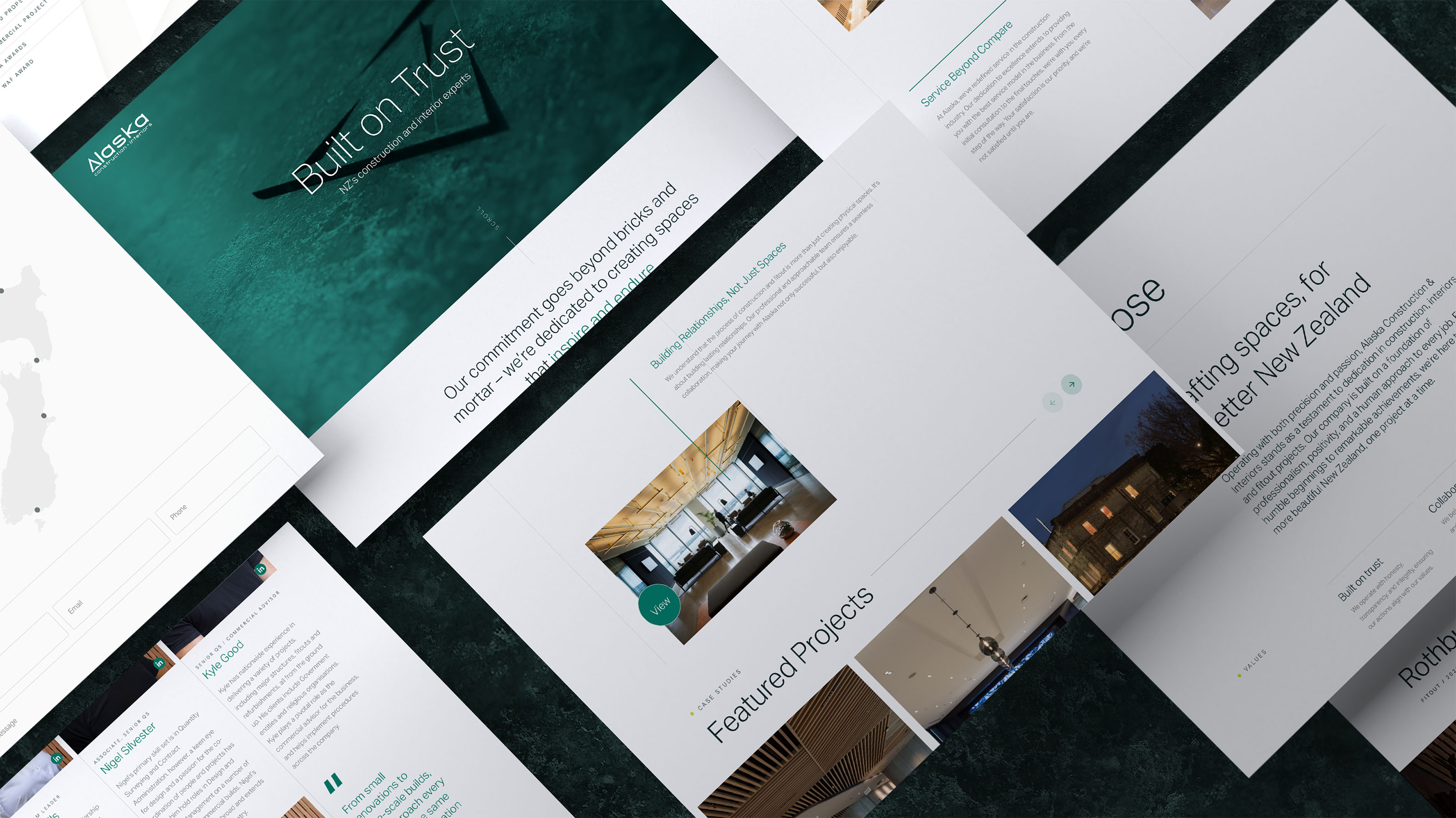 Detailed look at some of the sections from the Alaska website project