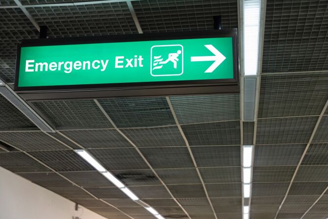 Being aware of emergency procedures and evacuation routes