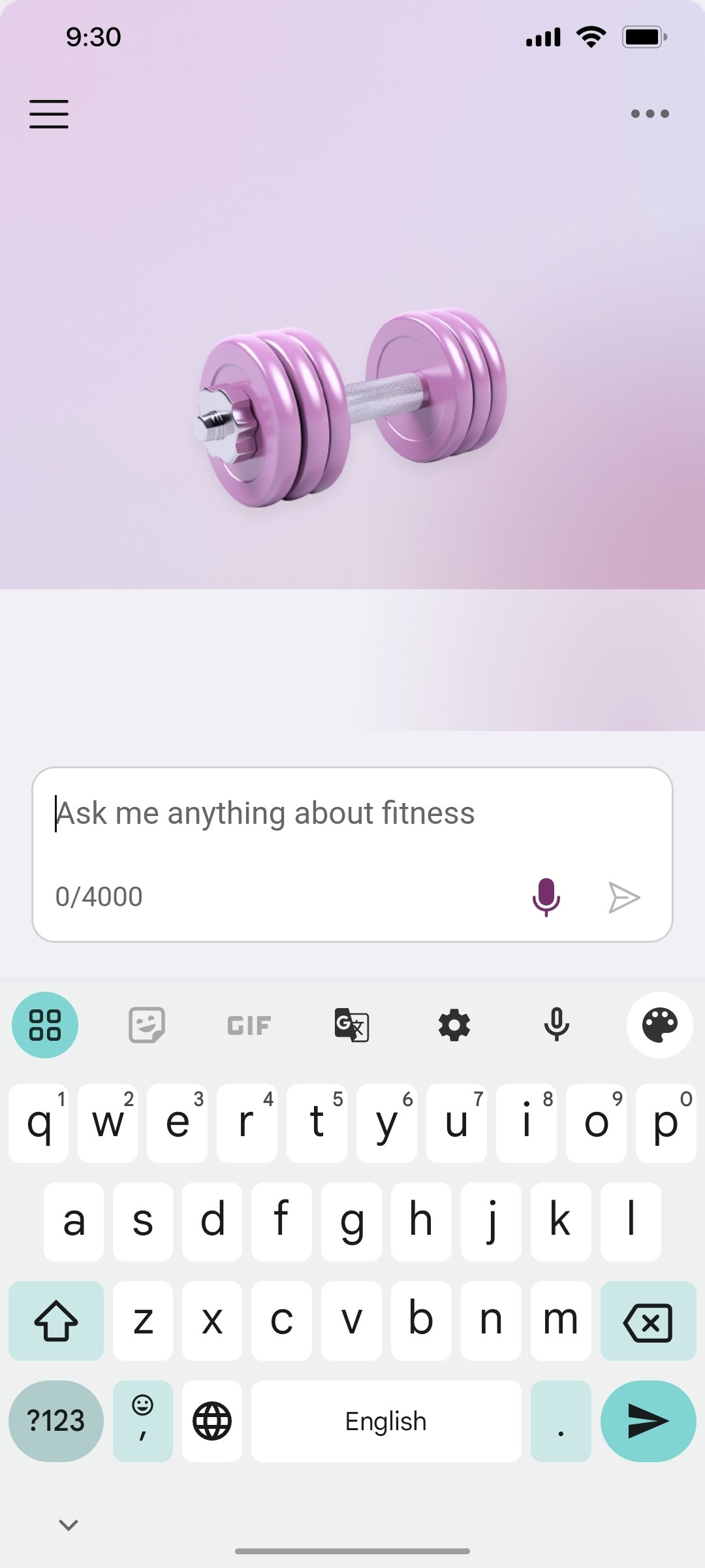 Microsoft copilot Fitness trainer screen