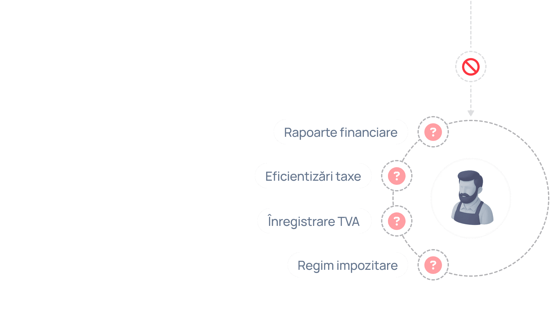 Schema grafica aratand cele 4 tipuri de probleme majore intalnite la unele firme de contabilitate