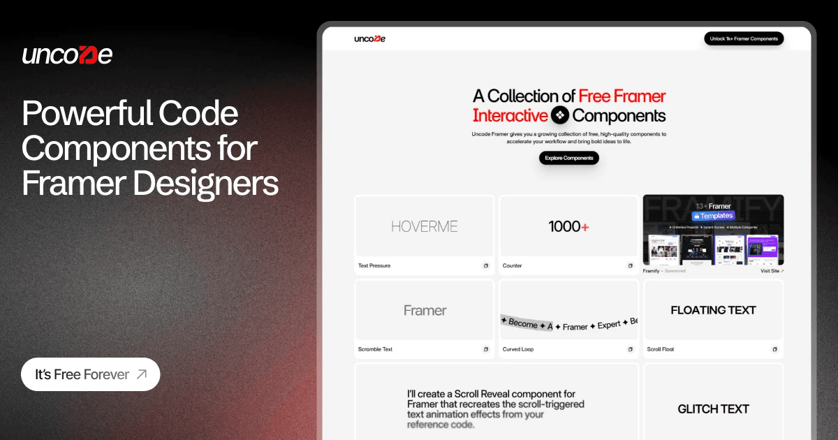 Uncode Framer banner