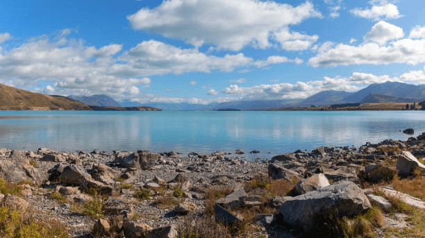 Calm Lake Tekapo landscape ideal for peaceful travel in New Zealand