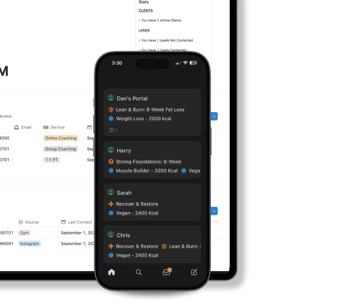 free coaching crm template 
