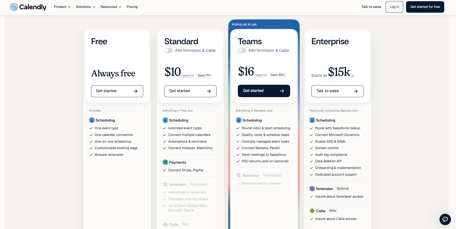 Calendly pricing