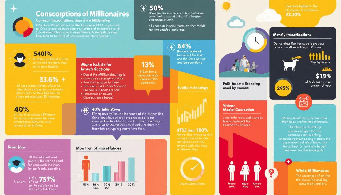 A visual representation of common misconceptions about millionaires.