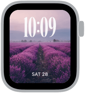 lavender hour Apple Watch face preview 2 featuring floral and summer.