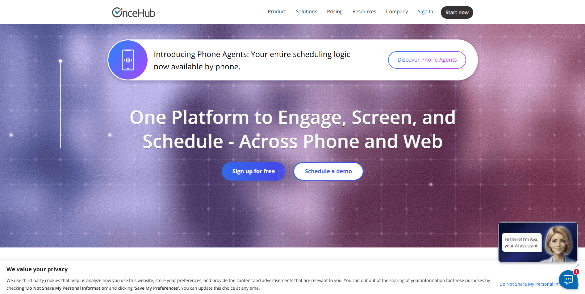 OnceHub homepage