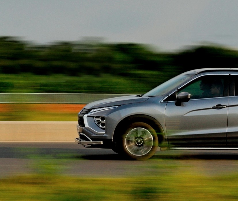 a car moving on a road