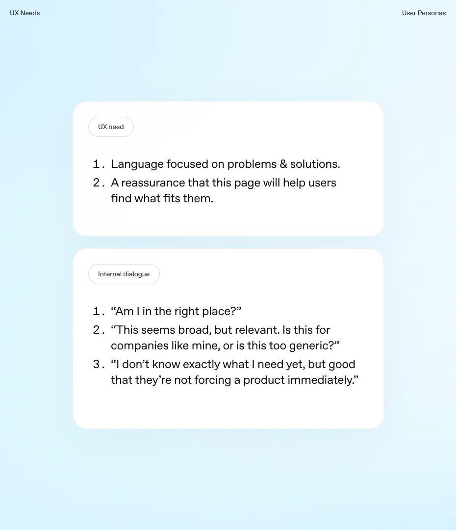 UX rationale