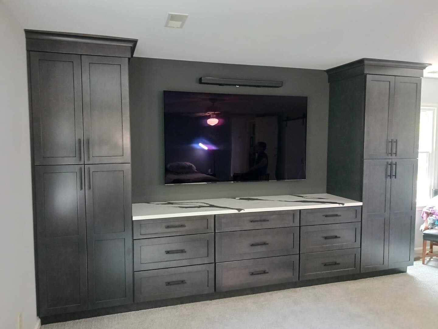 two brown wooden chairs