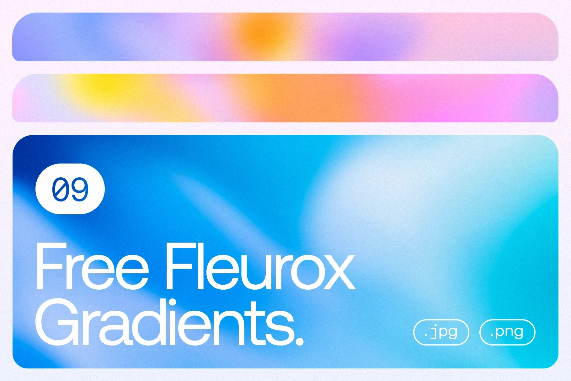Free Fleurox gradients featuring soft blurred floral backgrounds in vibrant pastel colors.