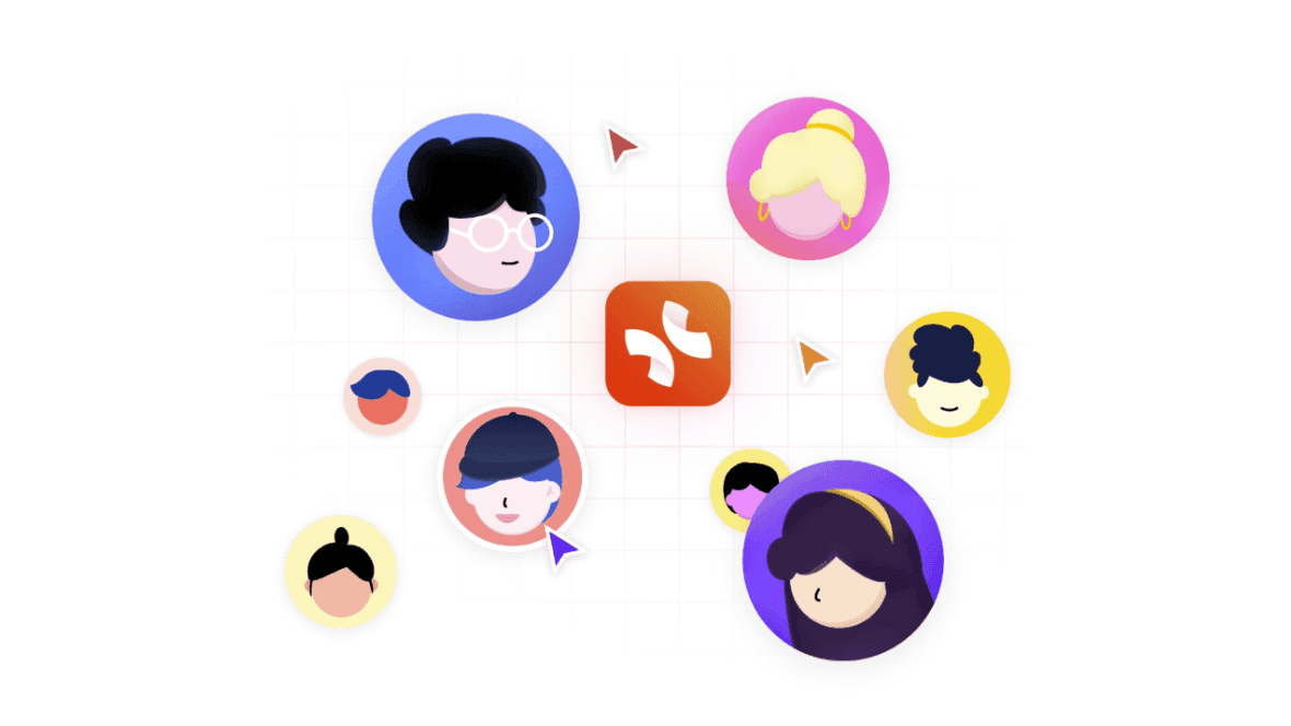 An illustration of diverse people gathered around the Xmind logo, representing a growing and connected Xmind community.