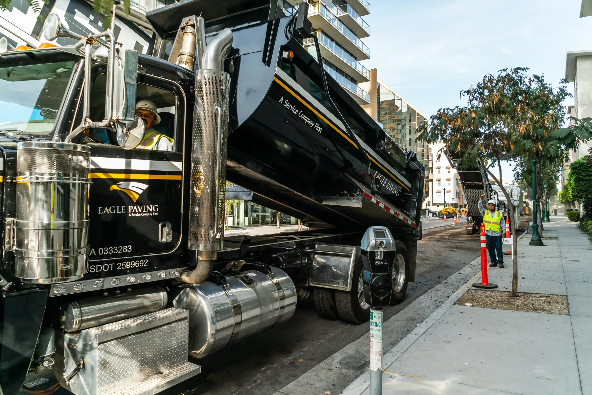 Dump truck on asphalt project