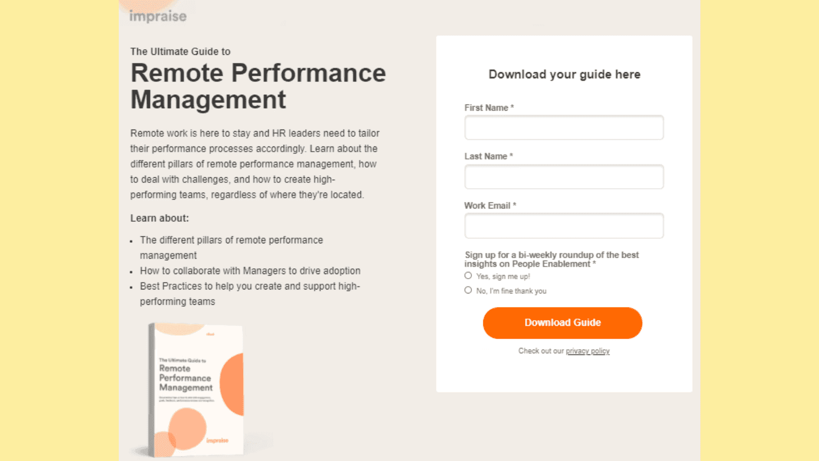 a landing page highlighting an important component of a landing page i.e. a lead capture form, essential to enjoy landing page benefits