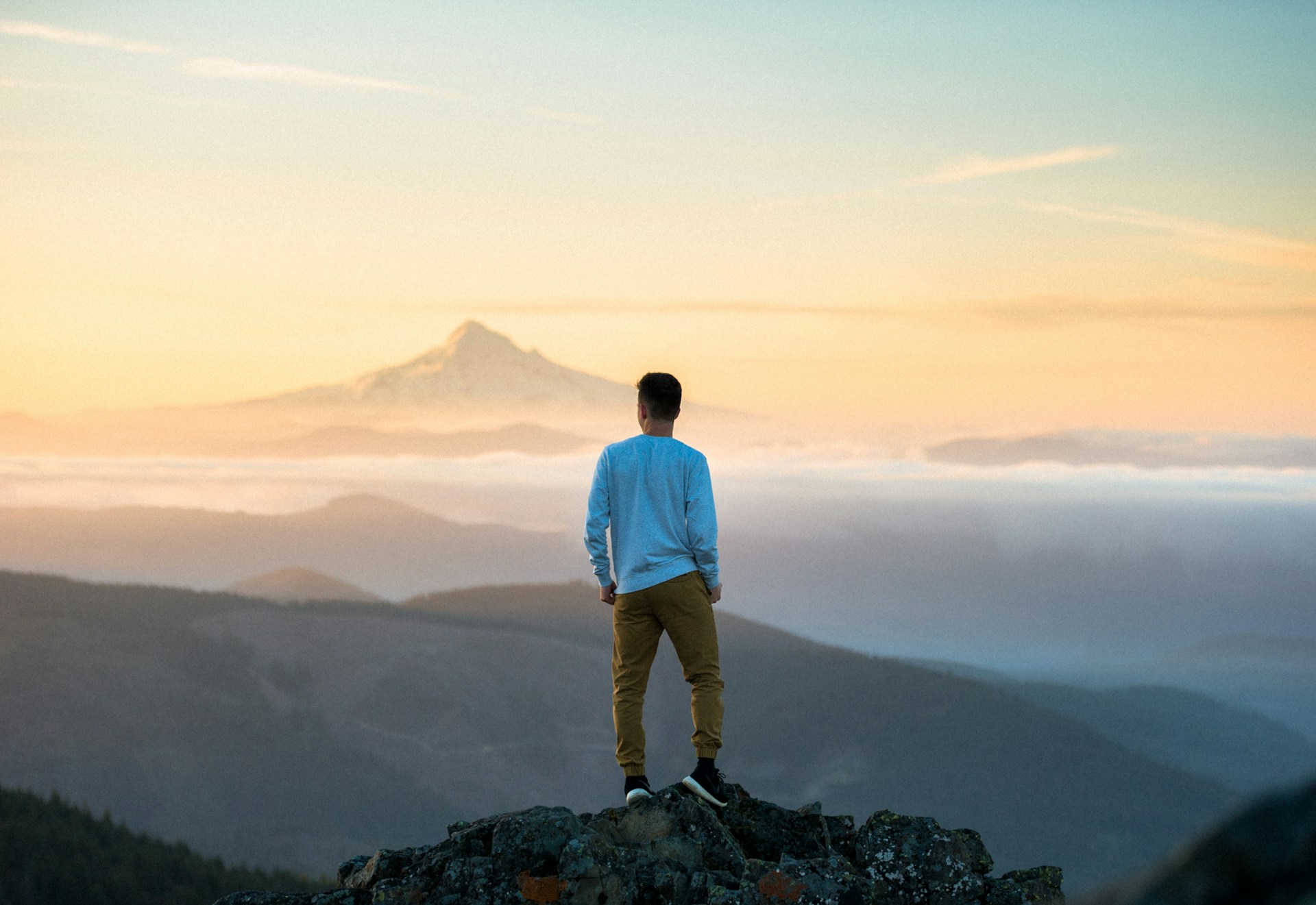 Man in the mountains