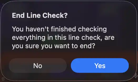If not all channels are checked, Sonoros will check before ending the check