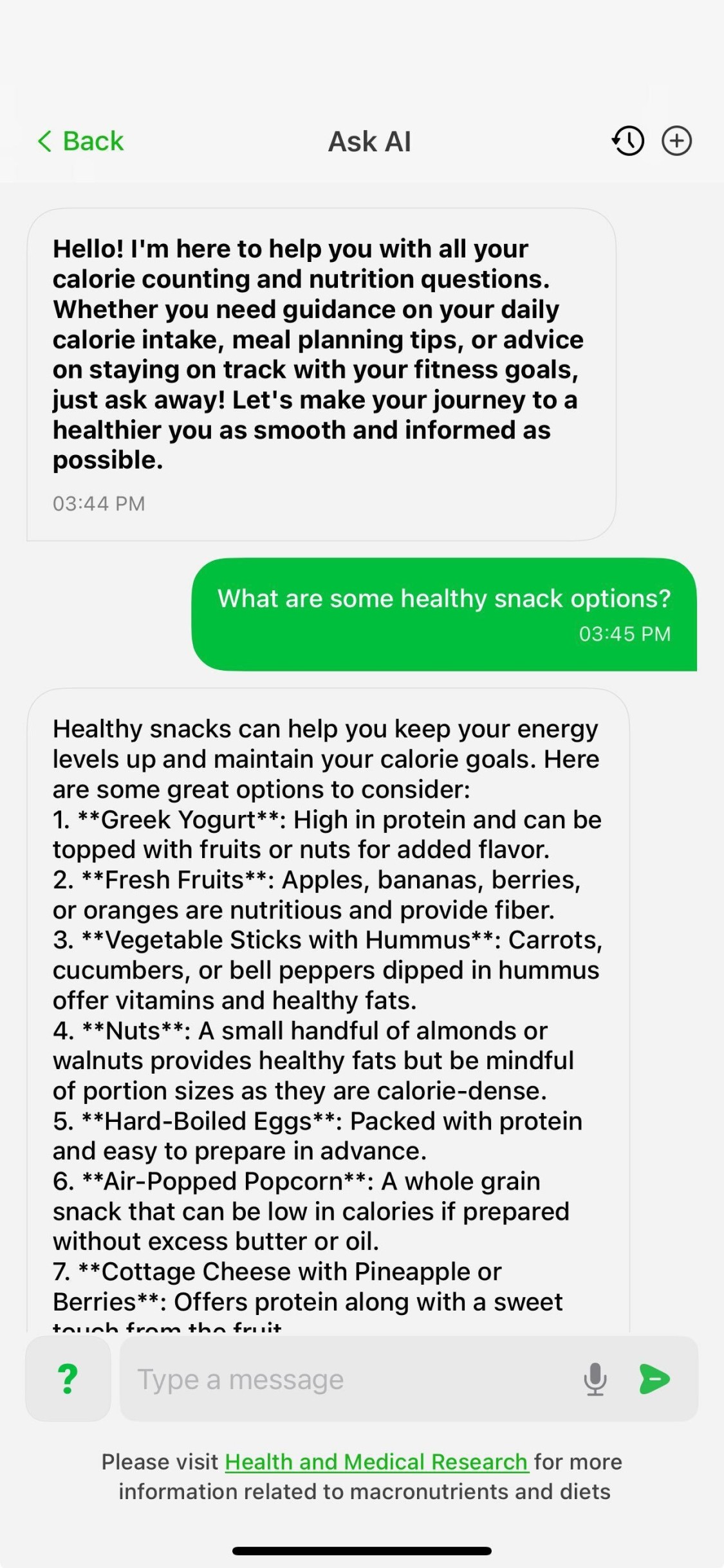 Using Caloric AI assistant to log food via voice