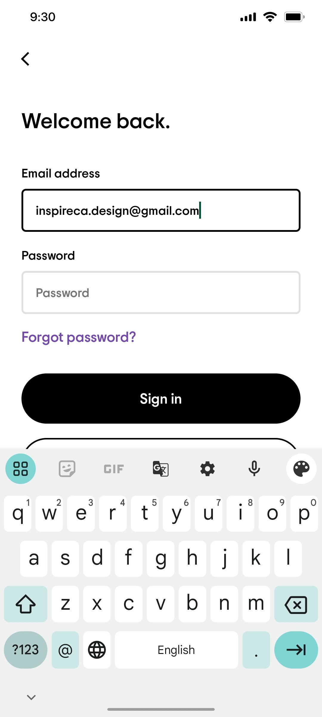 Tripadvisor Email address screen