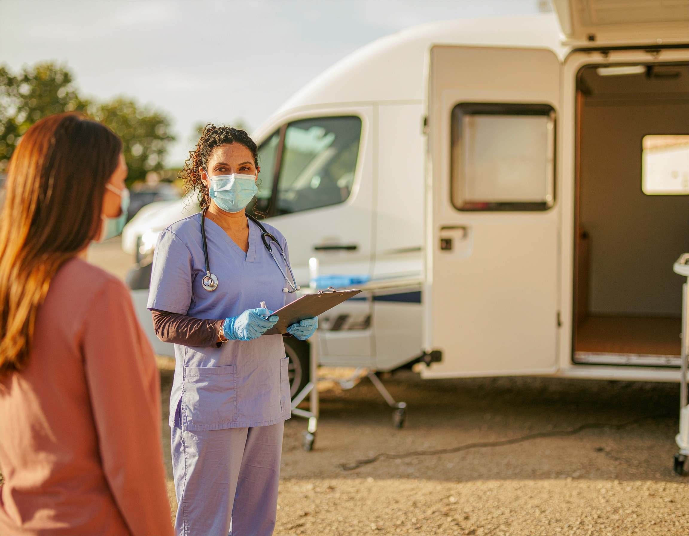 pop up nurse greeting patient
