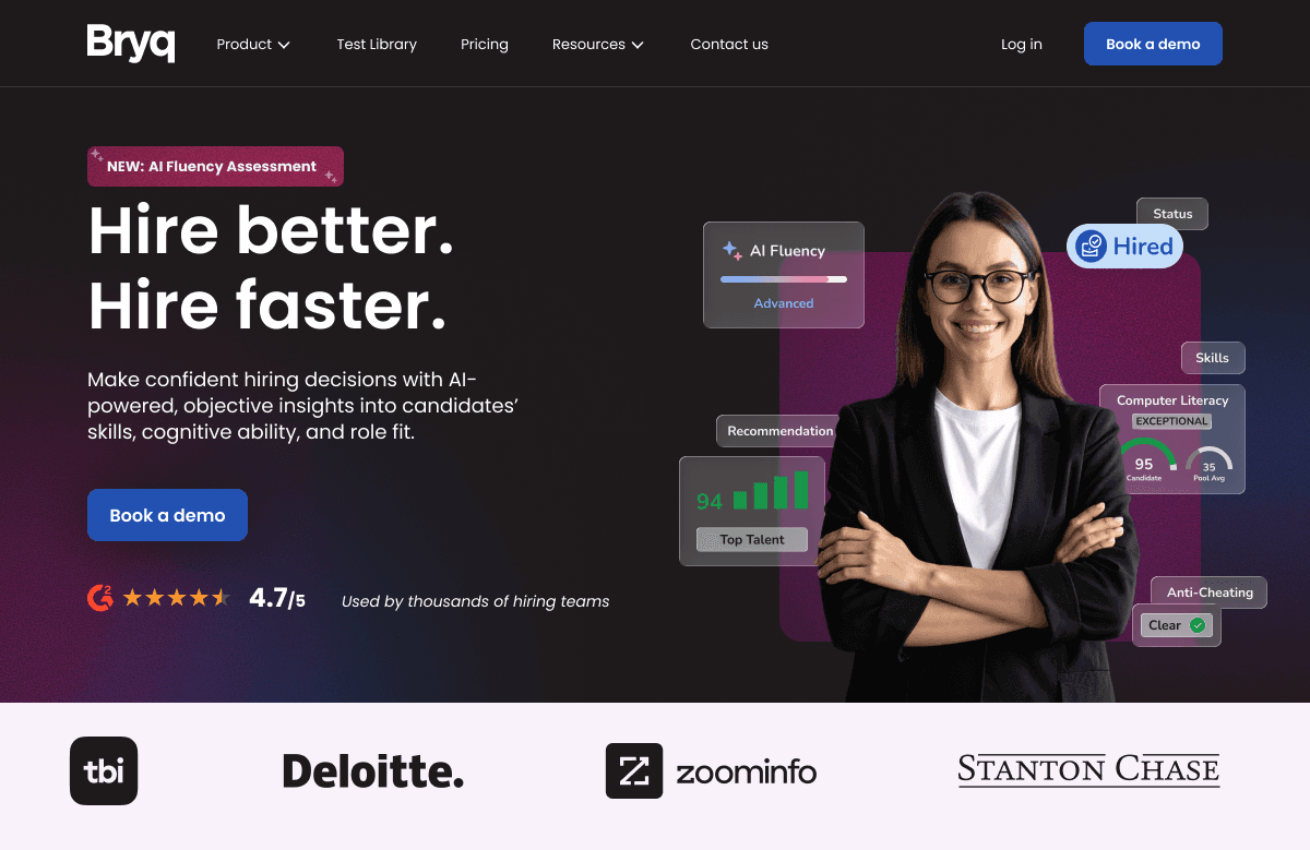 Bryq homepage hero screenshot