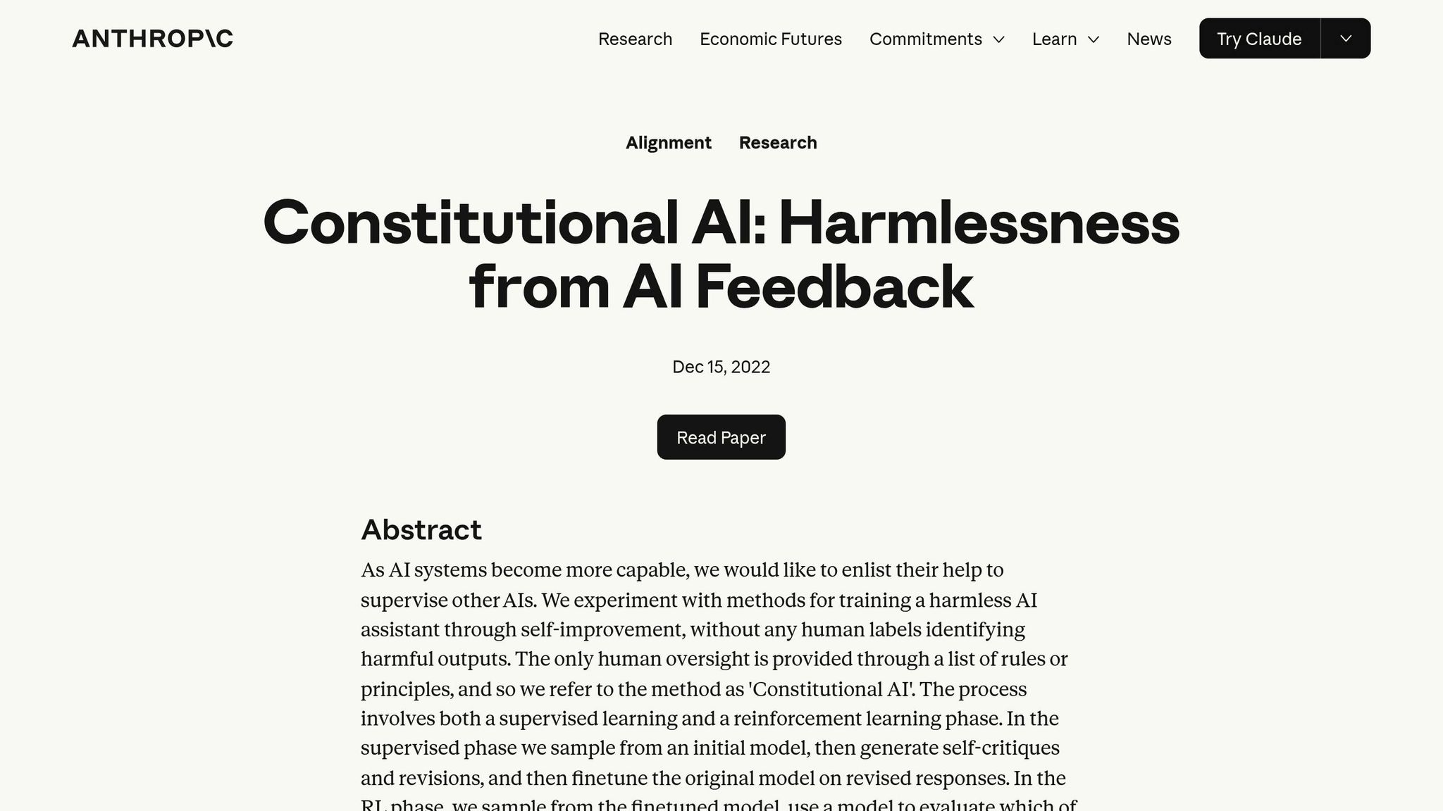 Constitutional AI