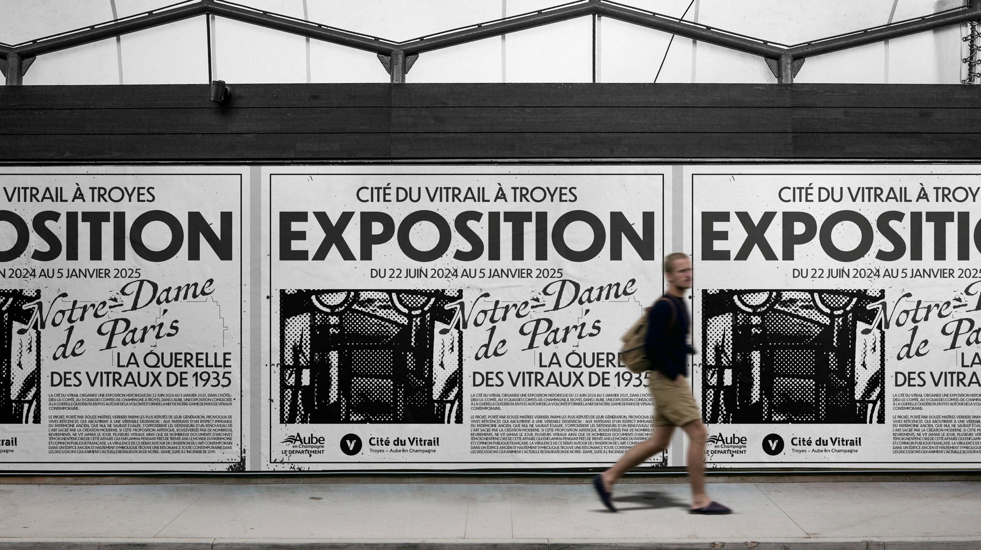 Affiches publicitaires dans le métro, Exposition à la Cité du Vitrail à Troyes.