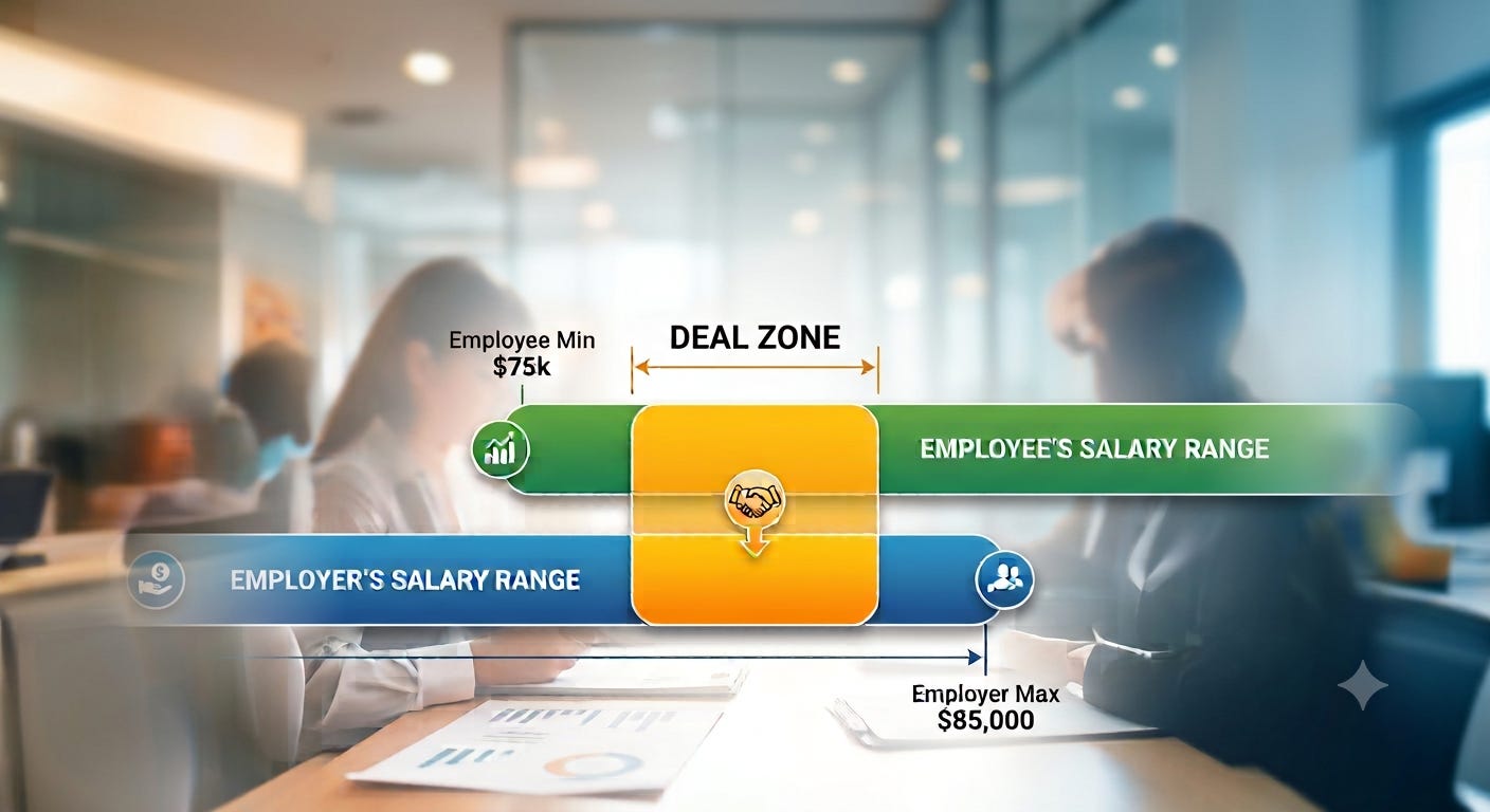 Overlapping employee and employer salary ranges