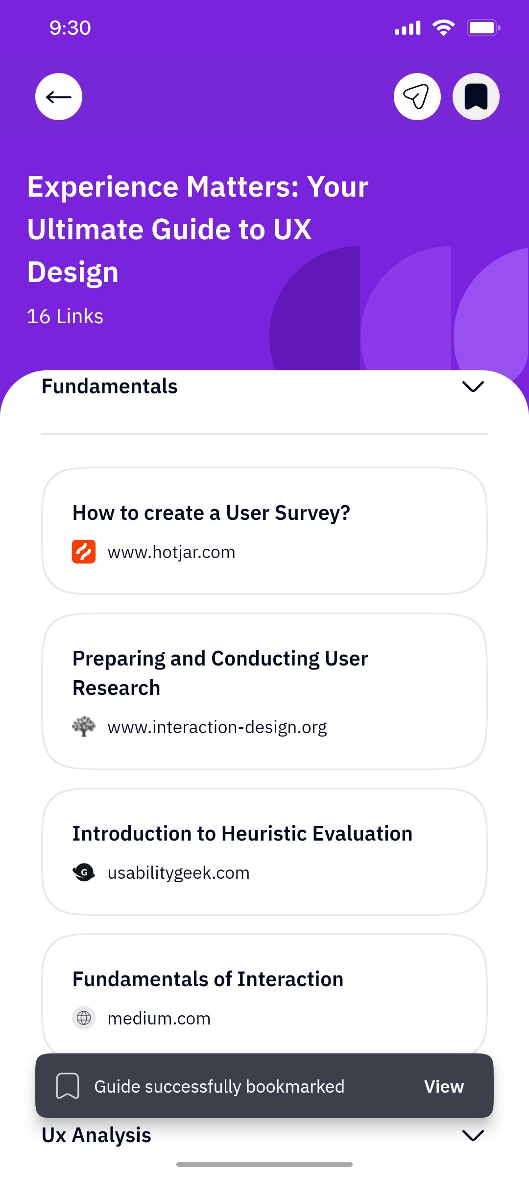 Outskill Links saved screen